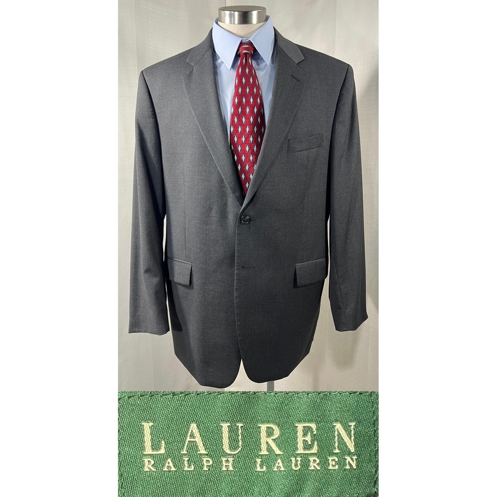 Lauren Ralph Lauren Mens Blazer Suit Jacket 48R Charcoal Gray Wool Blend‎ Canada